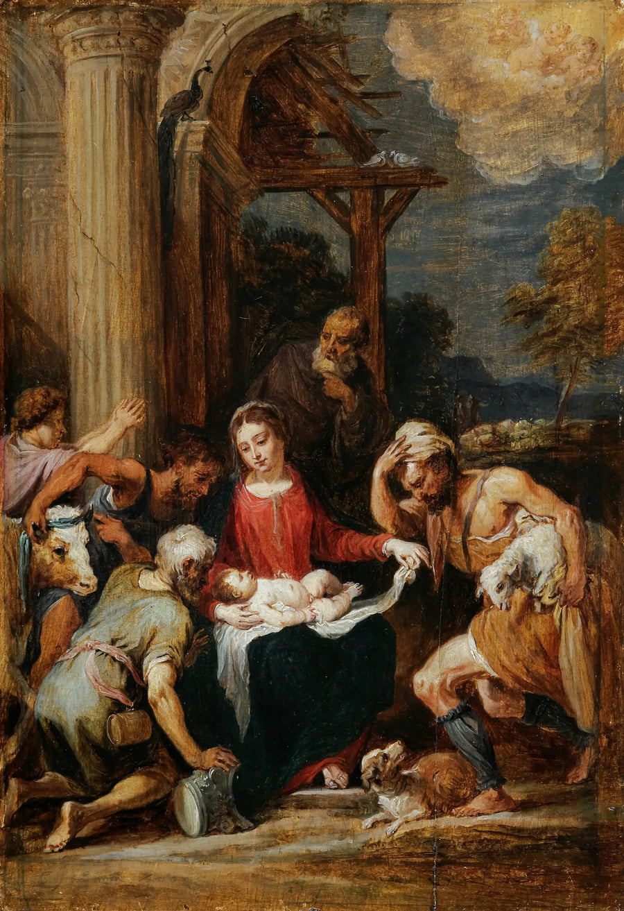 Adoración de los pastores, según Andrea Schiavone - David Teniers el Joven