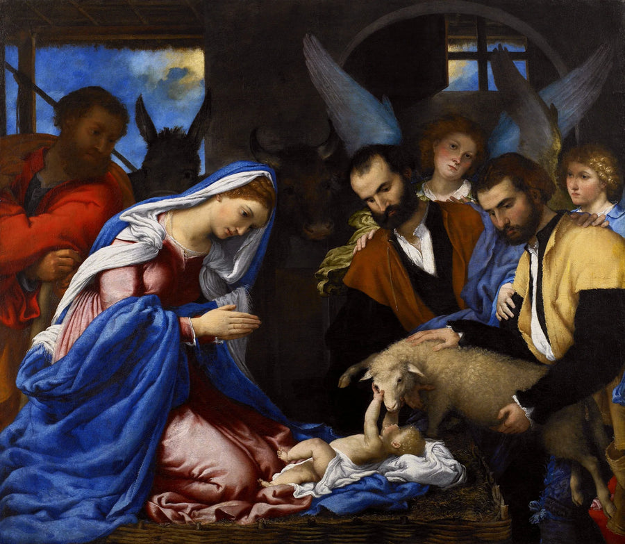 Adoración de los pastores - Lorenzo Lotto