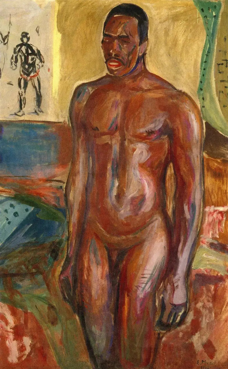 Africano desnudo de pie - Edvard Munch