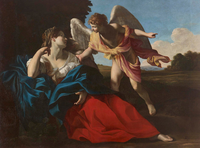 Agar socorrida por el ángel en el desierto - Giovanni Lanfranco