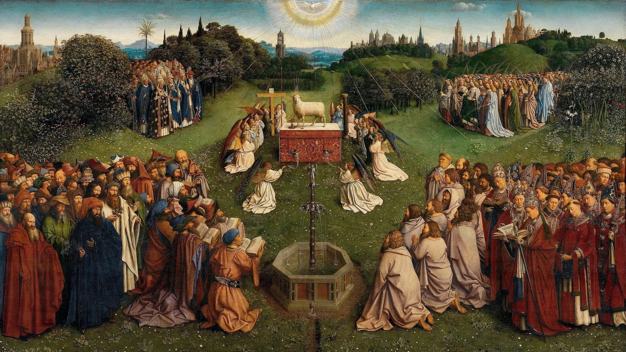 Agneau mystique - Hubert van Eyck image 1 reproduction de peinture à l’huile