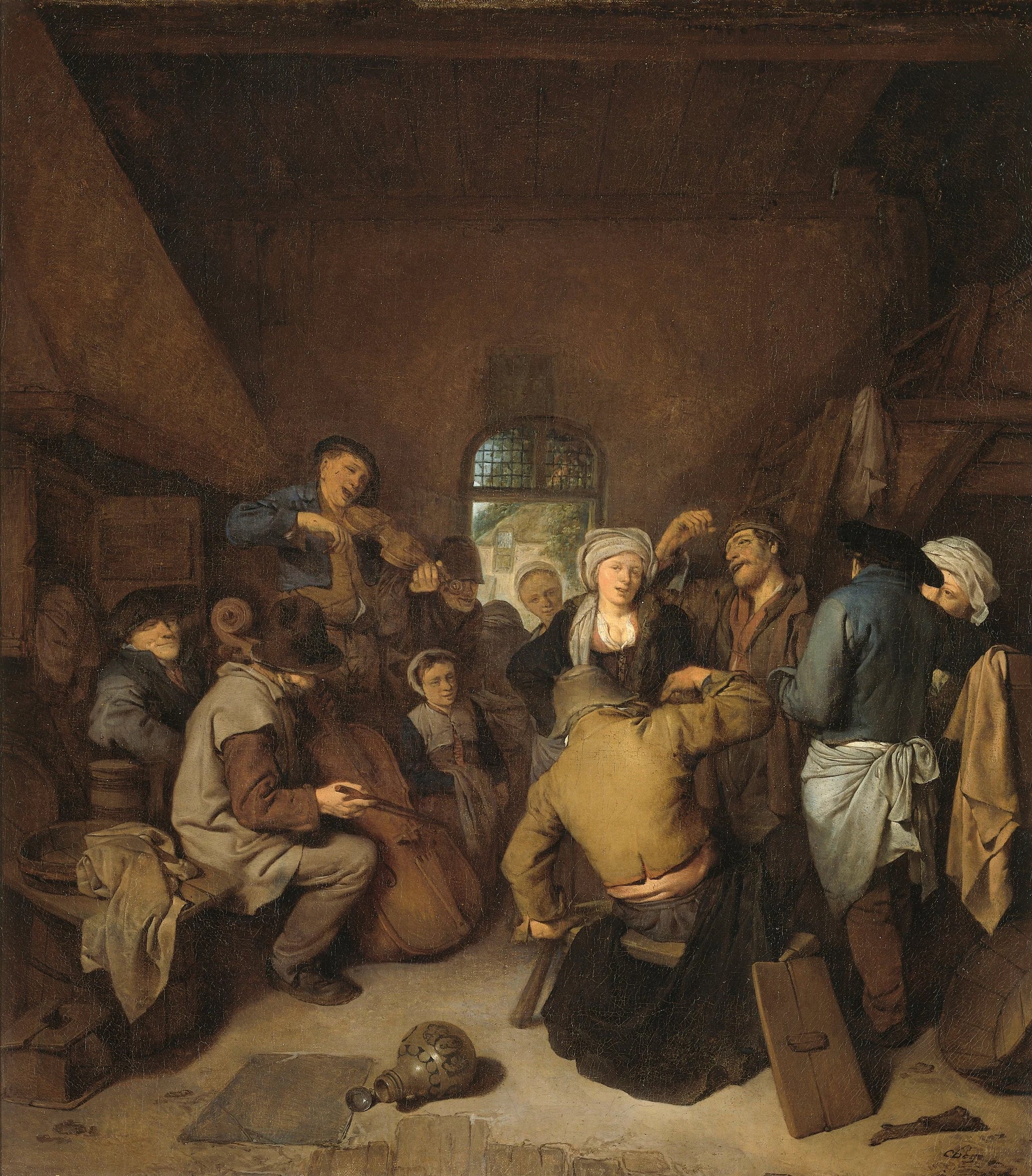 Les agriculteurs font de la musique et dansent. - Cornelis Bega