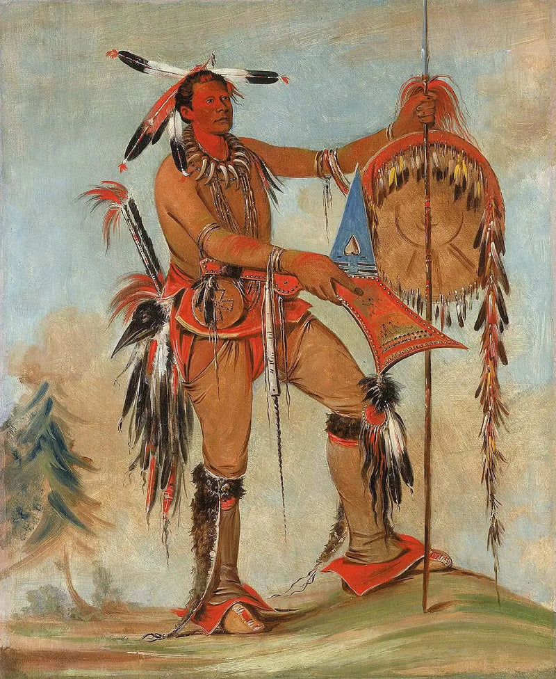 Ah-móu-a, la ballena, uno de los principales valientes de Kee-o-kúk - George Catlin