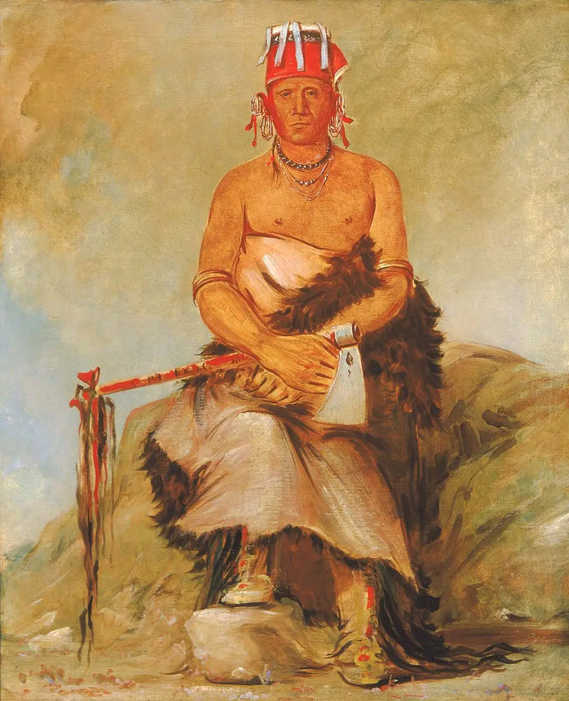 A'h-sha-la-cóots-ah, lunar de belleza en la frente, jefe de los republicanos Pawnee - George Catlin