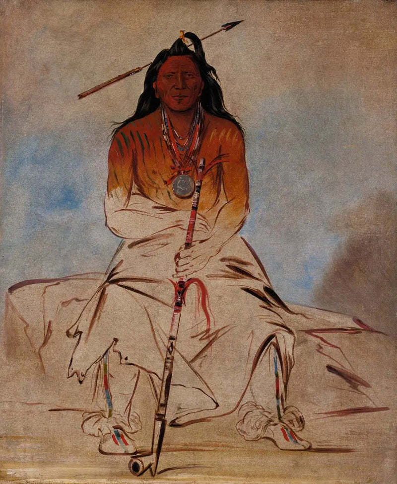 Ah-sháw-wah-róoks-te, Caballo de medicina, un Gran Valiente Pawnee - George Catlin