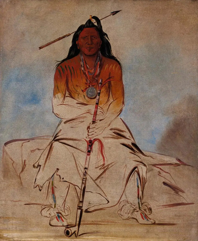 Ah-sháw-wah-róoks-te, Caballo de medicina, un Gran Valiente Pawnee - George Catlin