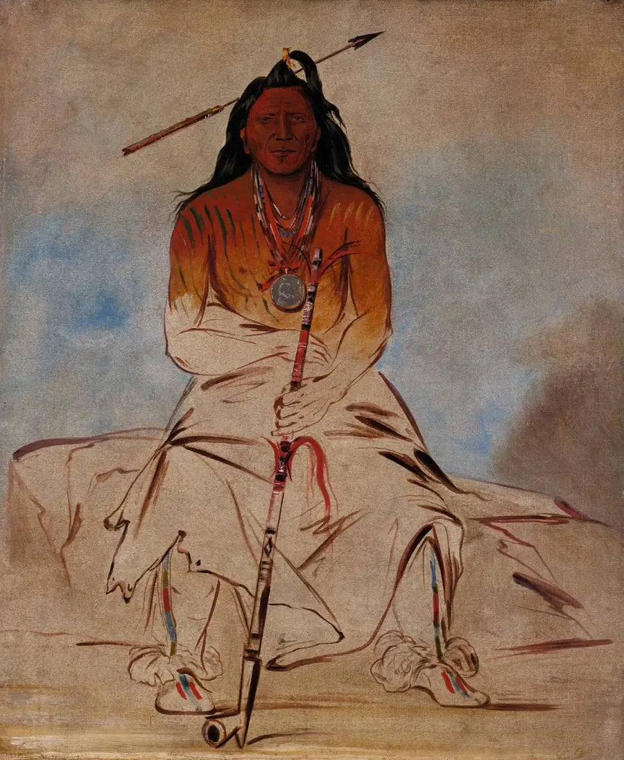 Ah-sháw-wah-róoks-te, Caballo de medicina, un Gran Valiente Pawnee - George Catlin