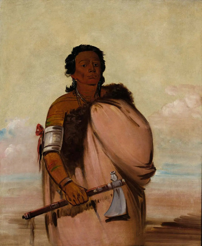 Ah'-sho-cole, Pie Podrido, un guerrero famoso - George Catlin