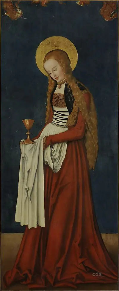 Alas del retablo del coro oeste de la catedral de Naumbourg [ala derecha] : Santa Bárbara [exterior] - Lucas Cranach el Viejo