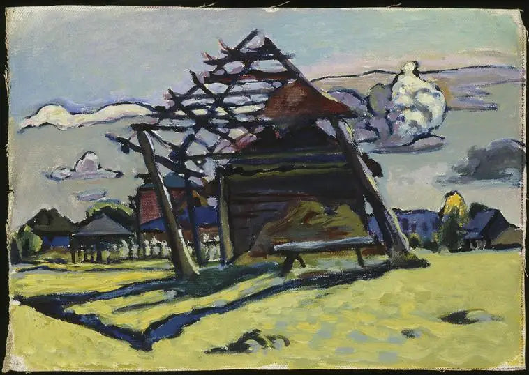 Akhtyrka, armazón para un montón de heno y granja - Vassily Kandinsky
