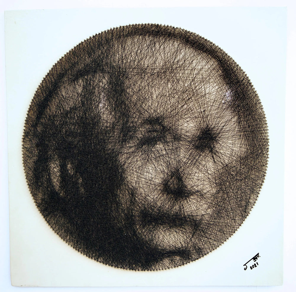 Albert Einstein String art | 60 x 60 cm image 1 reproduction de peinture à l’huile