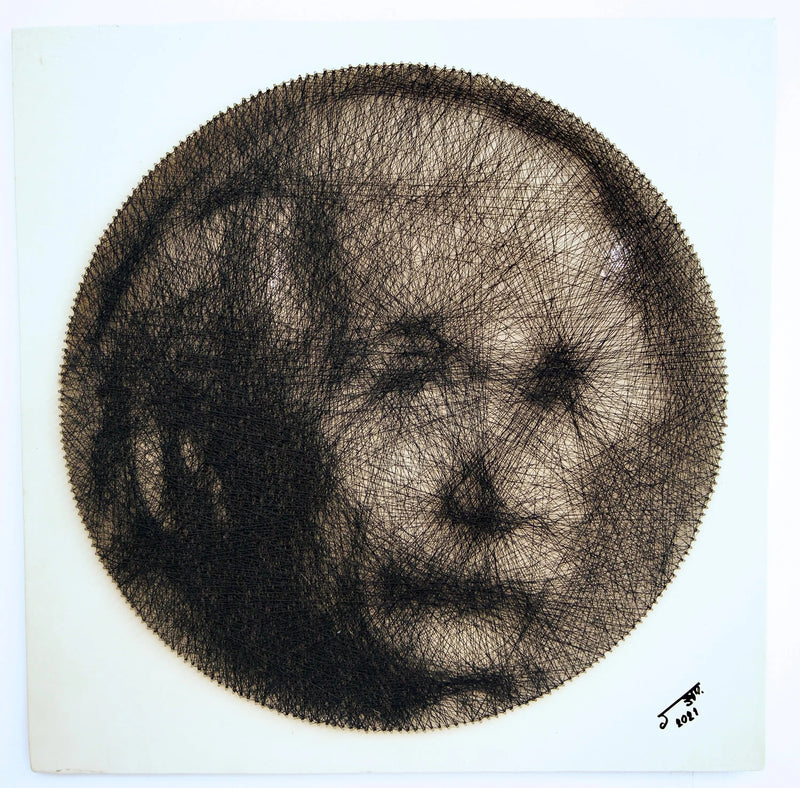Arte de hilo de Albert Einstein | 60 x 60 cm