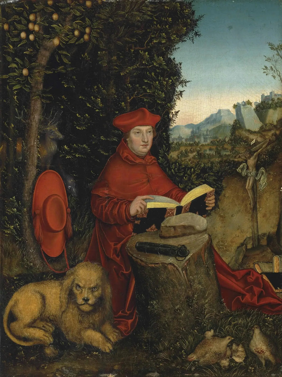 Albrecht de Brandeburgo en san Jerónimo en un paisaje - Lucas Cranach el Viejo
