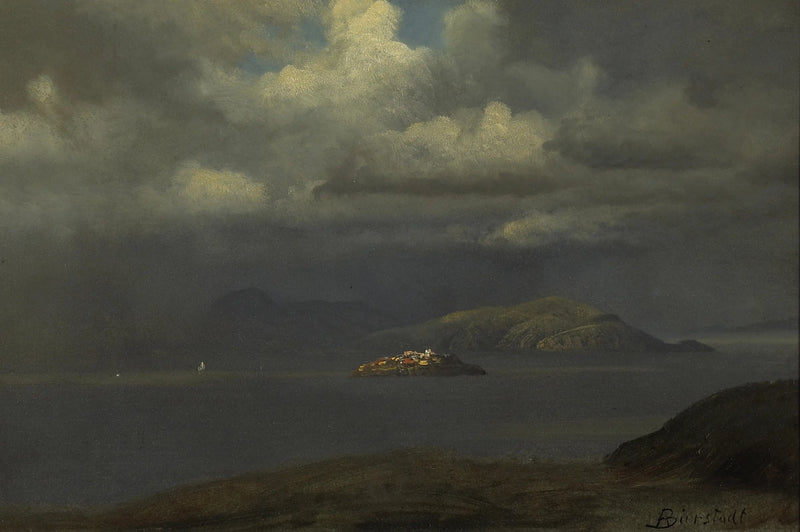 Alcatraz, bahía de San Francisco - Albert Bierstadt