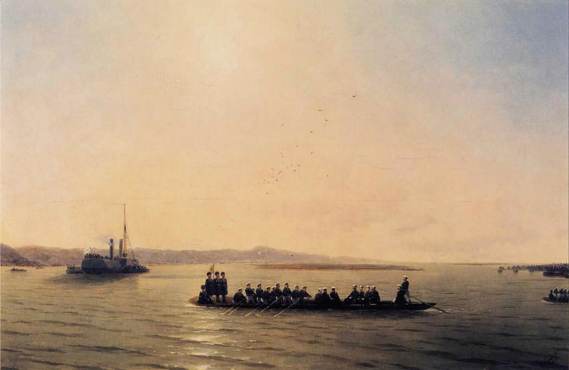 Alejandro II atravesando el Danubio - Iván Aívazovski