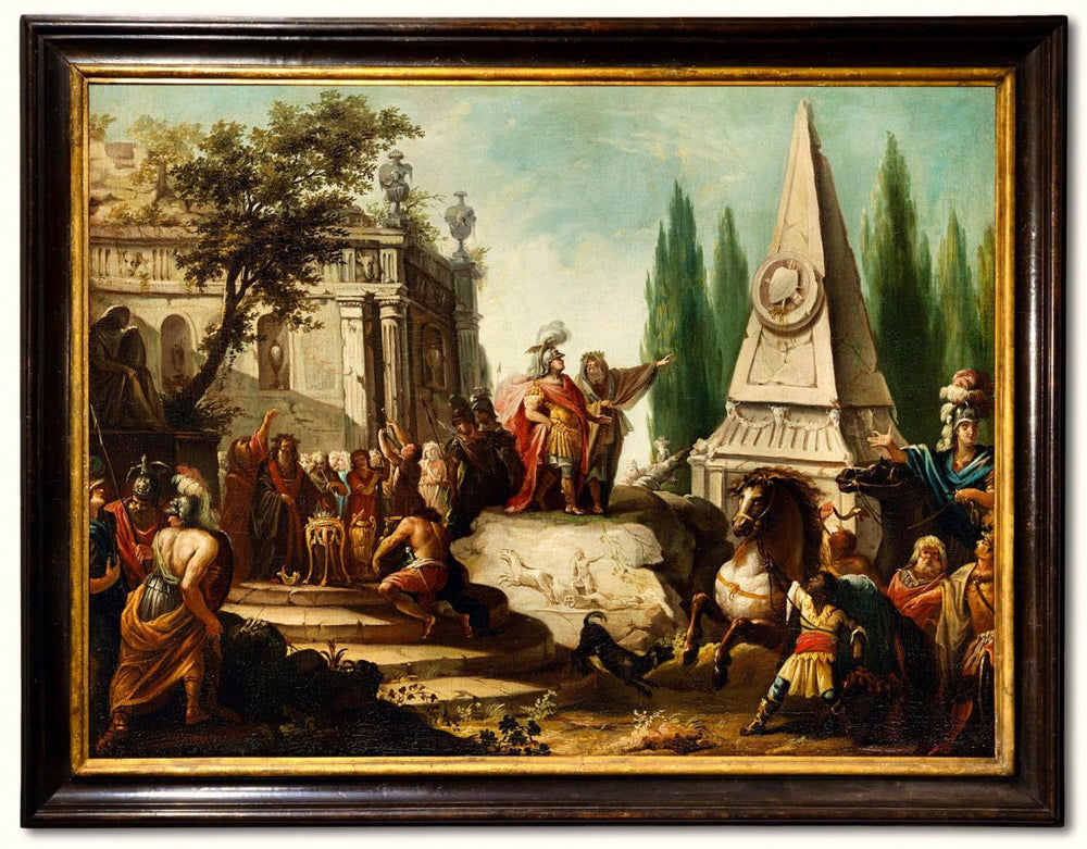 Alexandre le Grand au tombeau d'Achille - Johann Heinrich Schönfeld image 1 tableau peint à l’huile sur toile