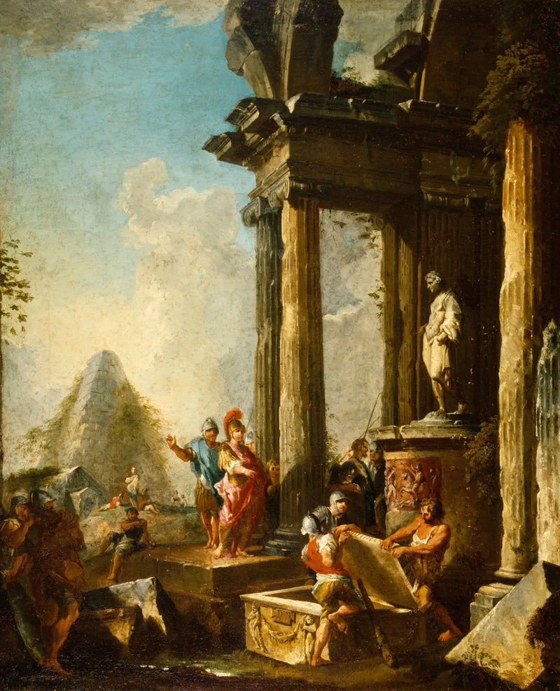 Alejandro Magno en la tumba de Aquiles - Giovanni Paolo Panini