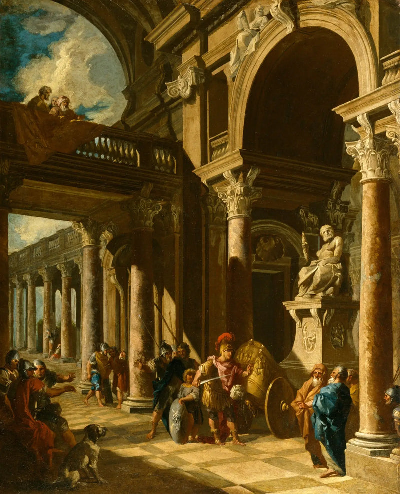 Alejandro Magno cortando el nudo gordiano - Giovanni Paolo Panini