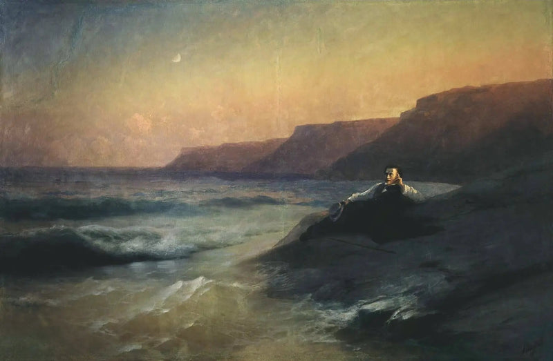 Alexandre Pouchkine en la costa del Mar Negro - Iván Aivazovski