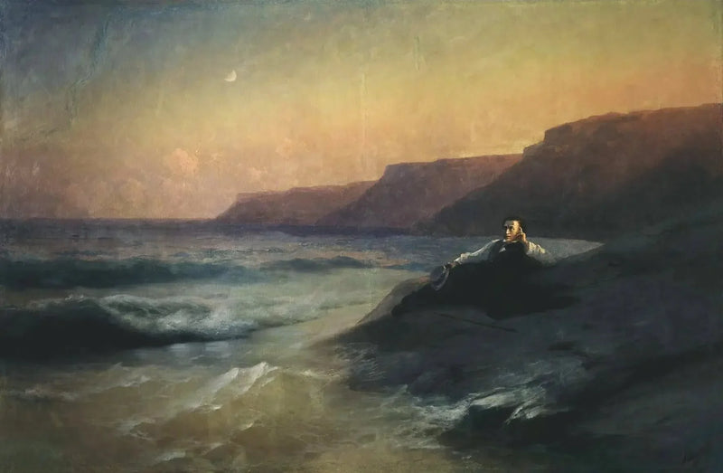 Alexandre Pouchkine en la costa del Mar Negro - Iván Aivazovski