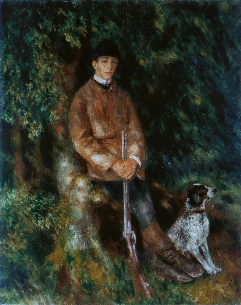 Retrato de Alfred Bérard con su perro - Pierre-Auguste Renoir
