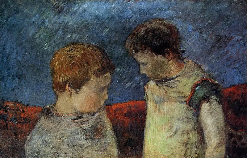 Aline Gauguin y uno de sus hermanos - Paul Gauguin