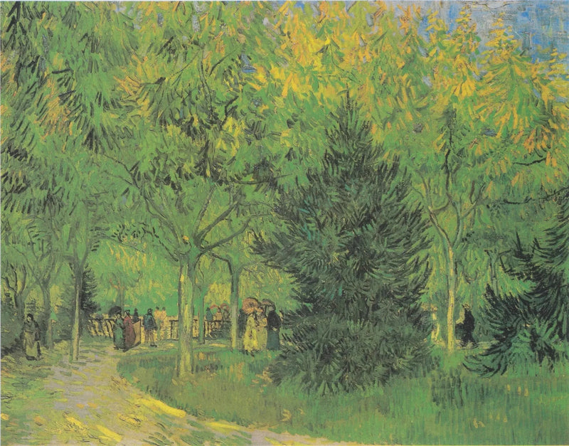 Un paseo del jardín público de Arles - Vincent van Gogh