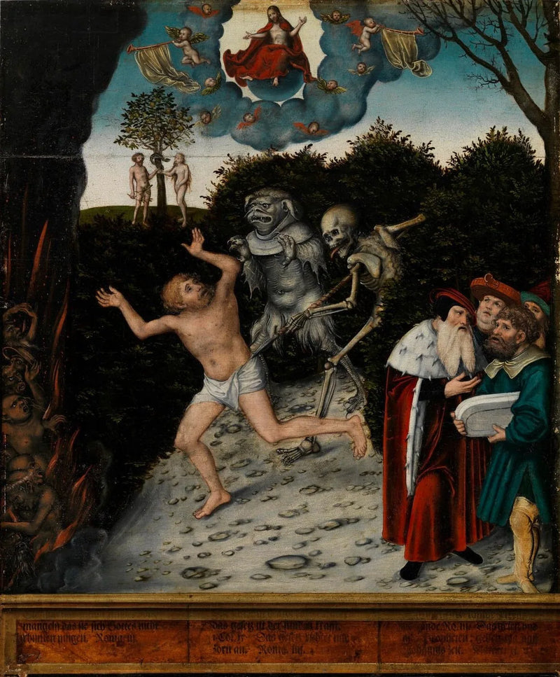Alegoría de la Ley y la Misericordia: La Caída del Hombre - Lucas Cranach el Viejo