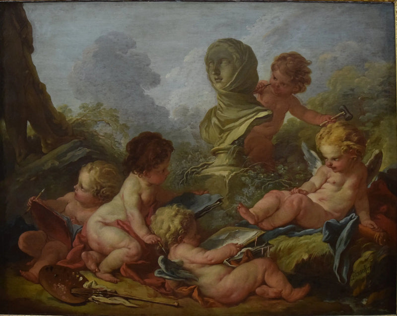 Alegoría de la pintura y la escultura - François Boucher
