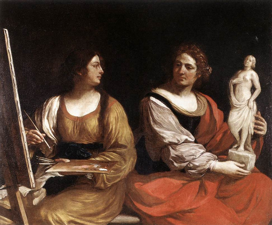 Alegoría de la pintura y la escultura - Guercino