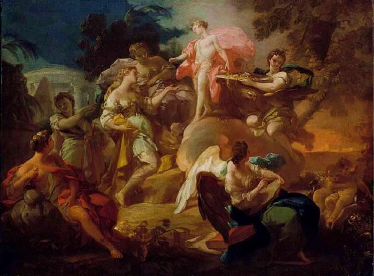 Alegoría de las Artes con Apolo y las Gracias - Corrado Giaquinto