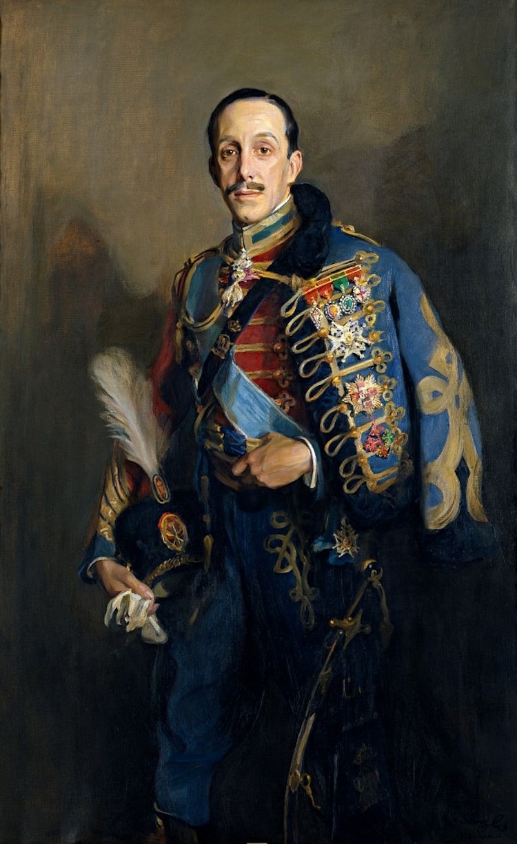 Alfonso XIII con uniforme de húsar - Philip de Laszlo