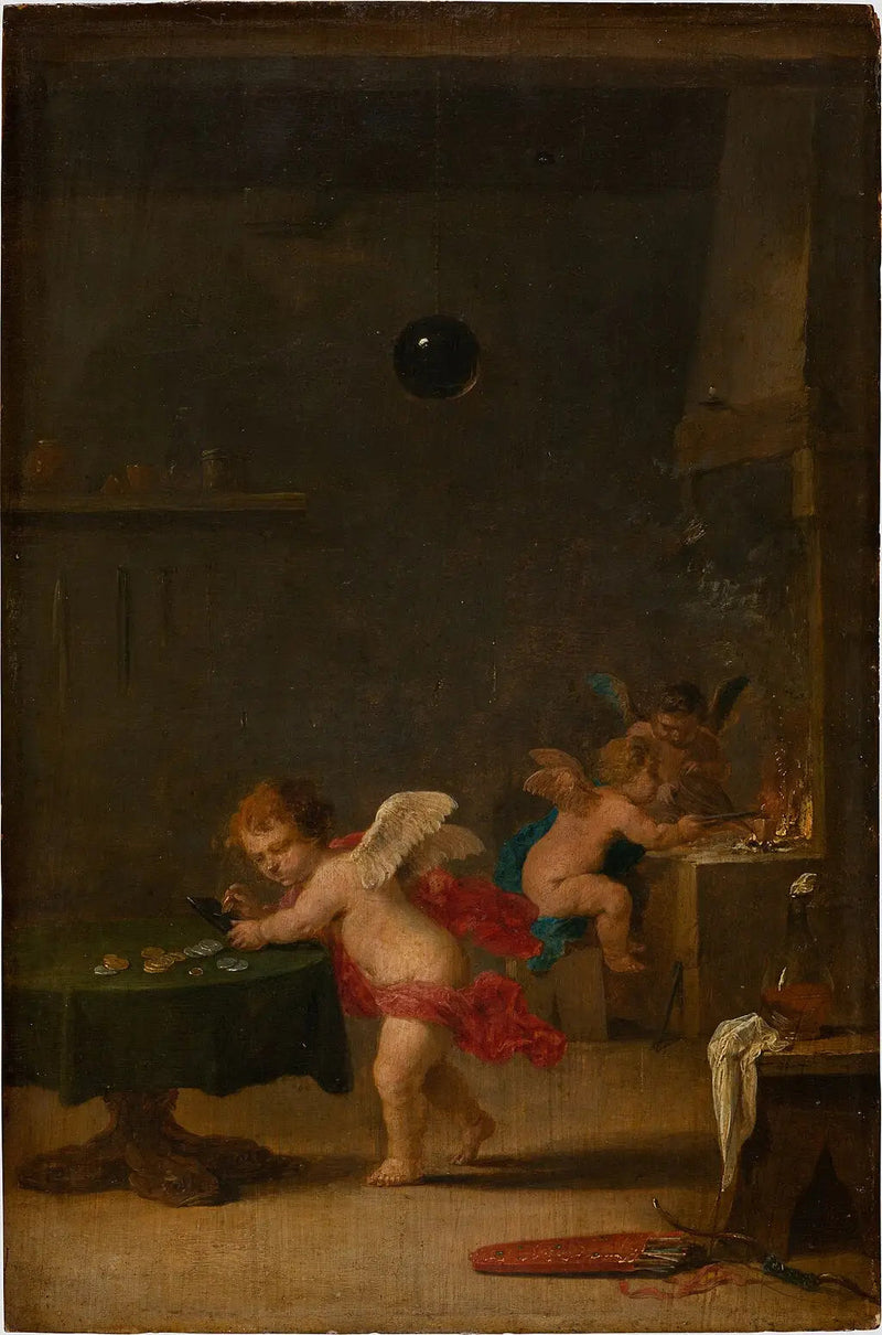 Amoretti en el taller de un alquimista - David Teniers el Joven