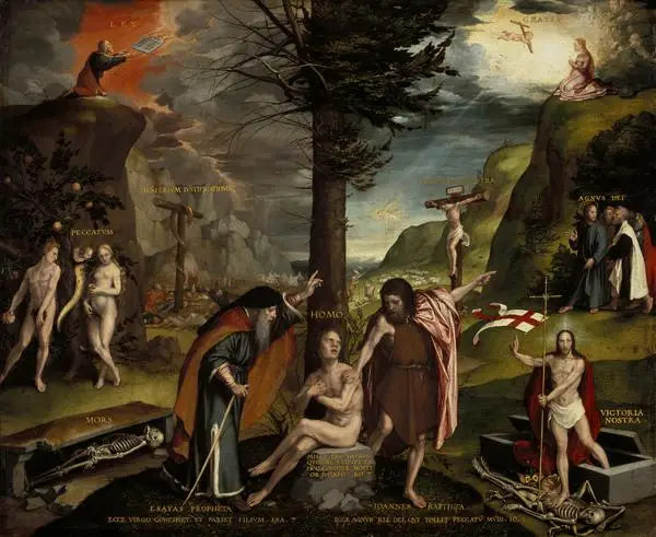 Una alegoría del Antiguo y Nuevo Testamento - Hans Holbein el Joven