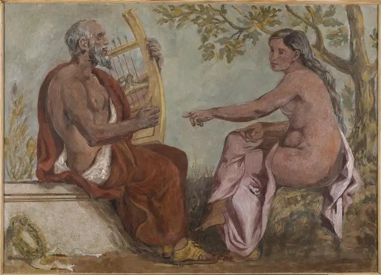 Anacreonte y una joven - Eugène Delacroix