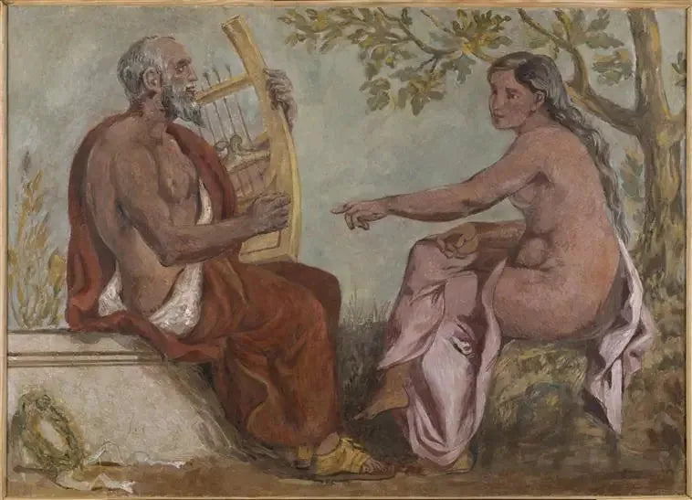 Anacreonte y una joven - Eugène Delacroix