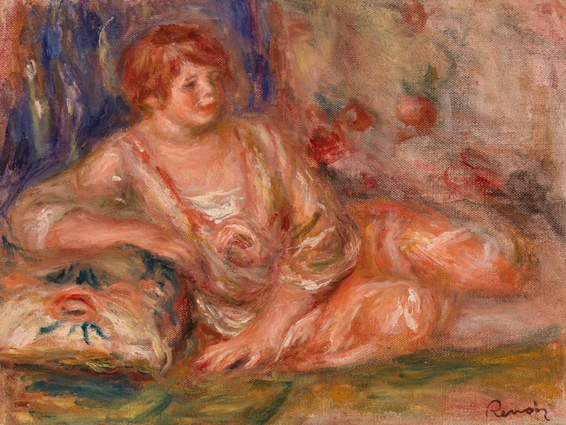 Andrée en rosa, acostada (Andrée en rosa extendida) - Pierre-Auguste Renoir