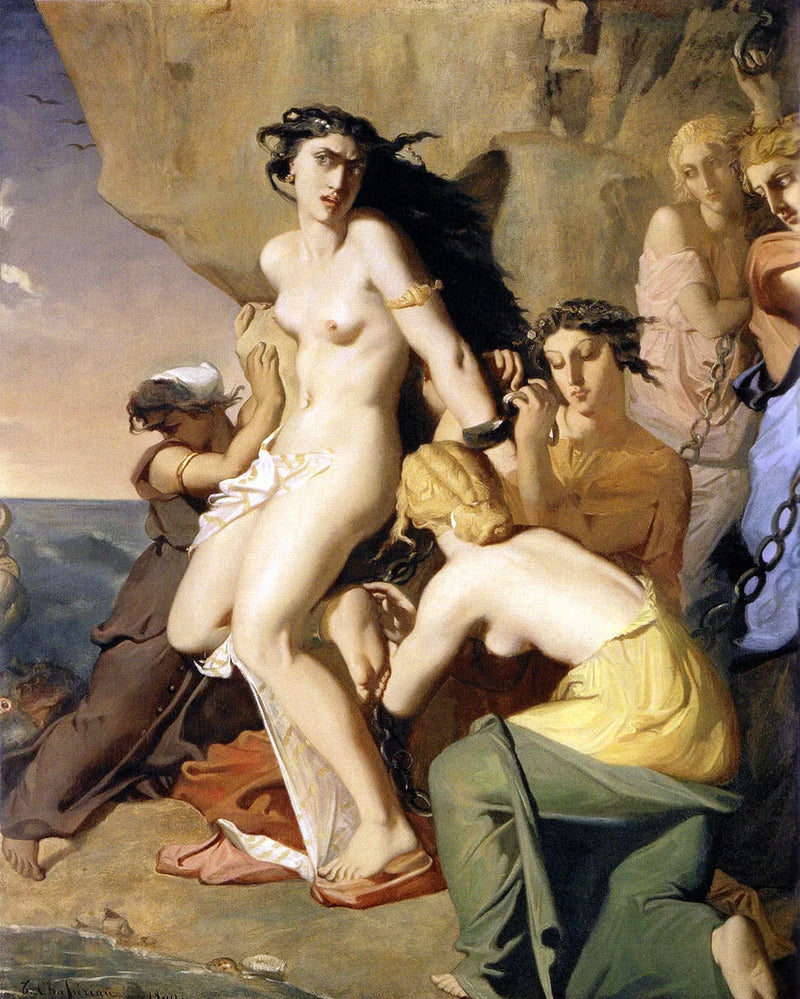 Andrómeda atada a la roca por las nereidas - Théodore Chassériau