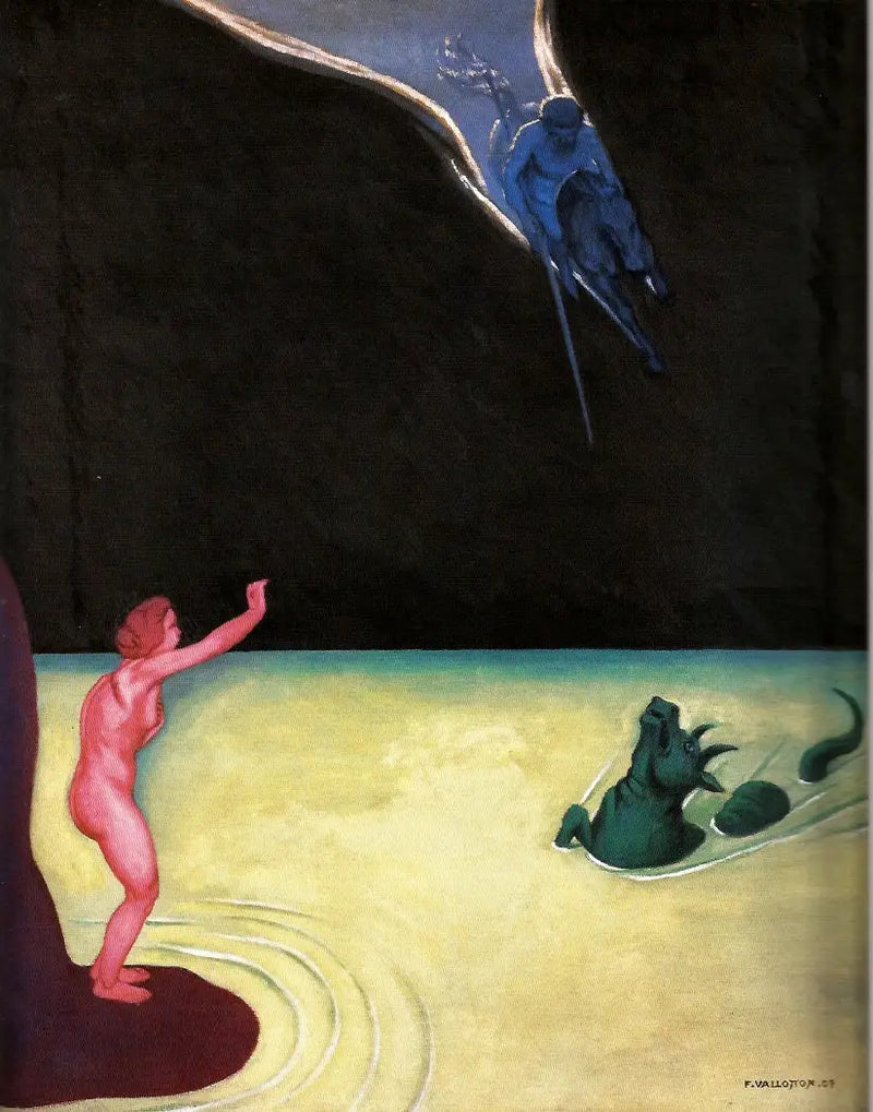 Andromeda de pie y Perseo - Félix Vallotton