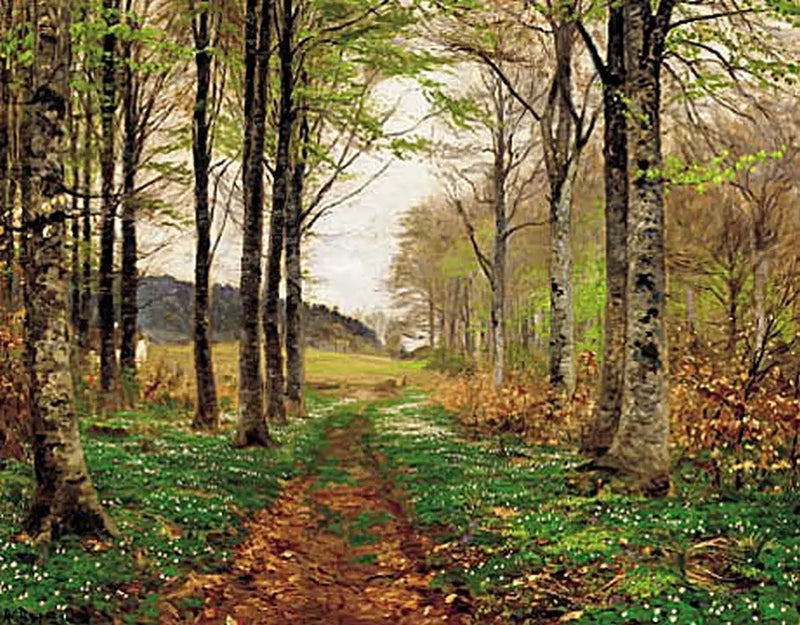 Anémonas en un bosque en primavera. - H. A. Brendekilde