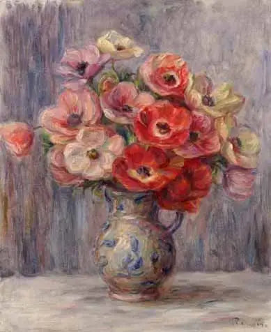 Anémones - Pierre-Auguste Renoir image 1 reproduction de peinture à l’huile