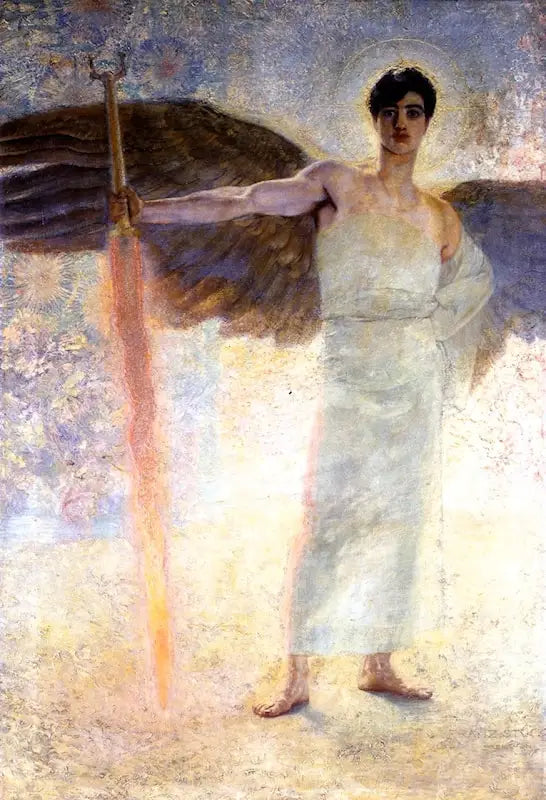 Ángel con espada llameante - Franz von Stuck