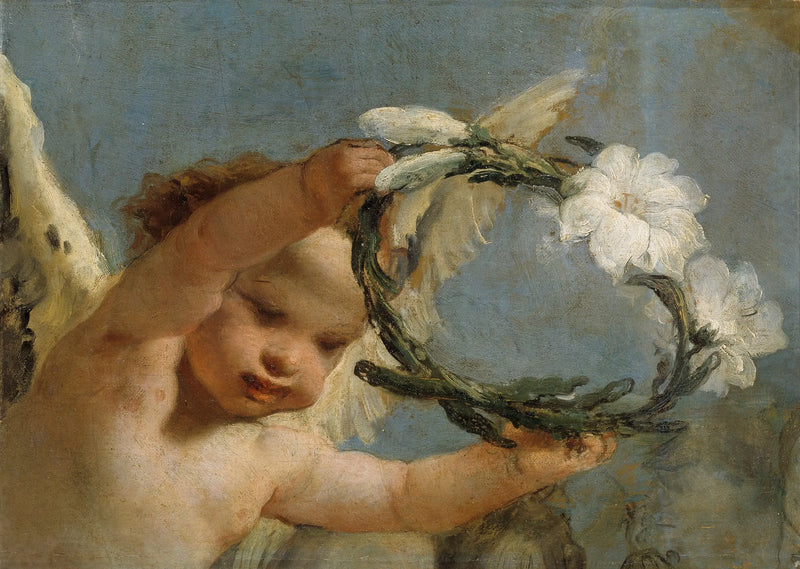 Ángel con una corona de lirios - Giovanni Battista Tiepolo