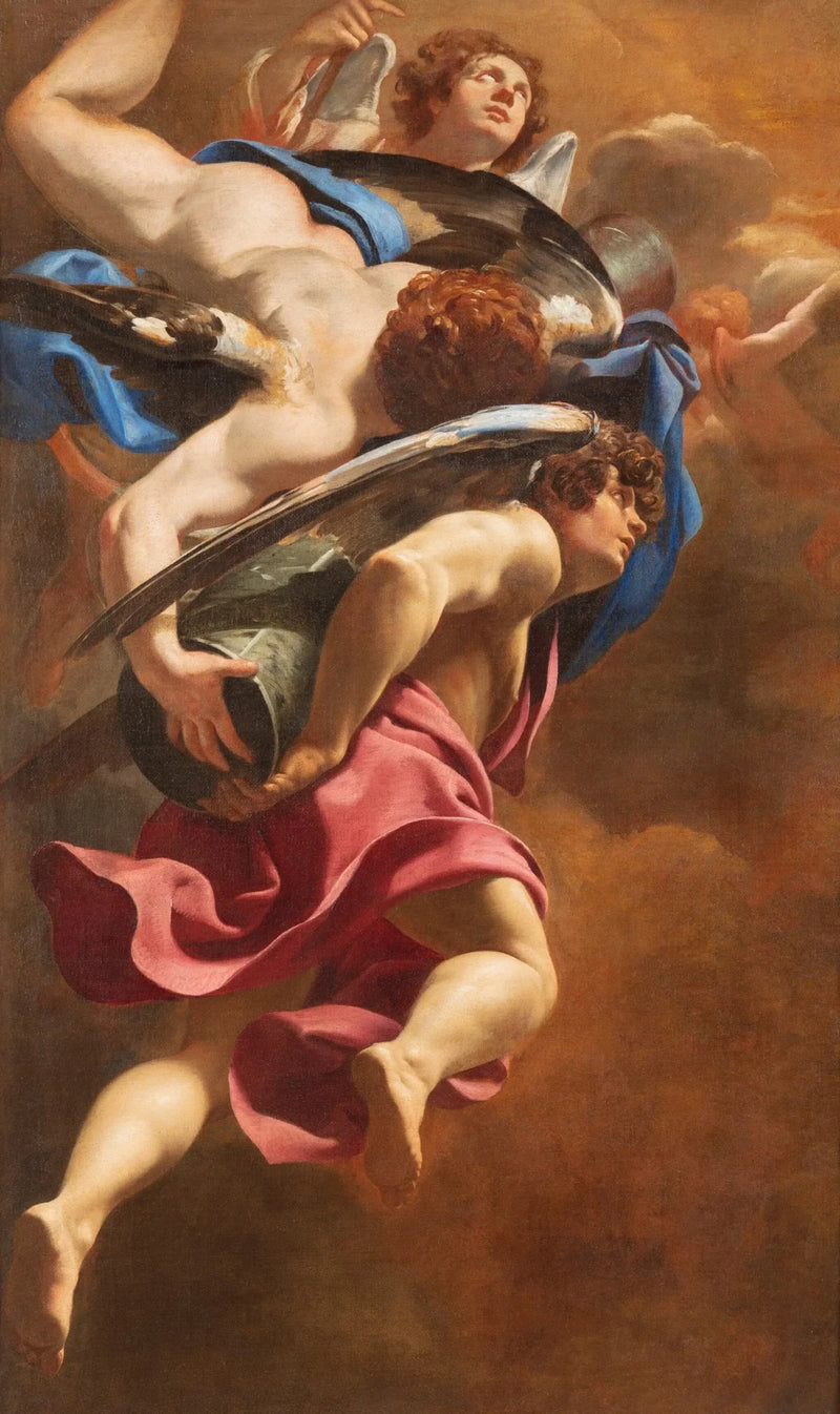 Ángeles que llevan la columna de la Pasión - Simon Vouet