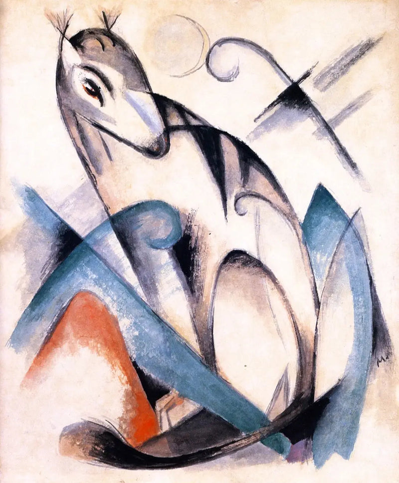 Animal imaginario sentado - Franz Marc