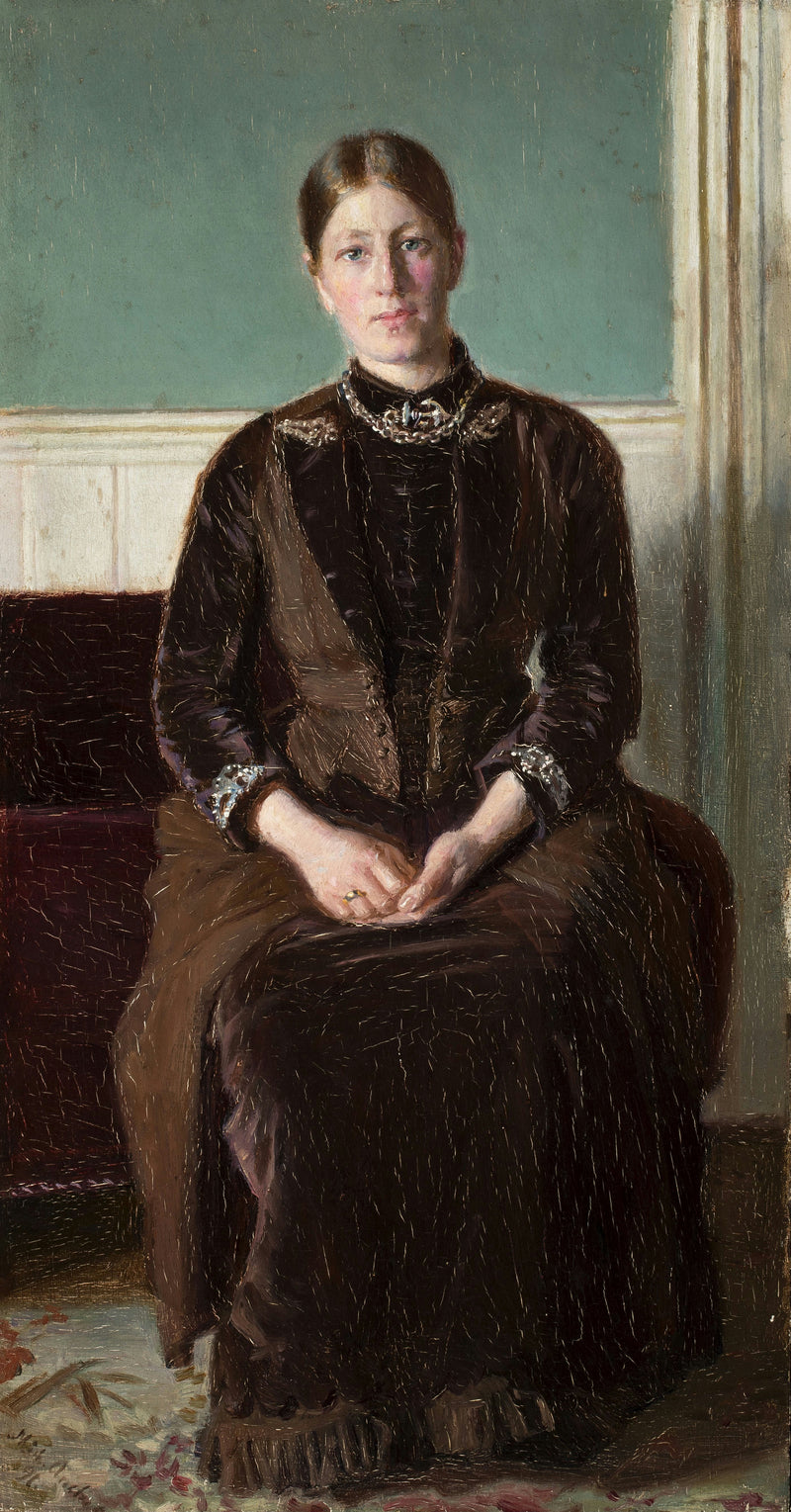 Anna Ancher sentada en la sala norte. -Michael Peter Ancher