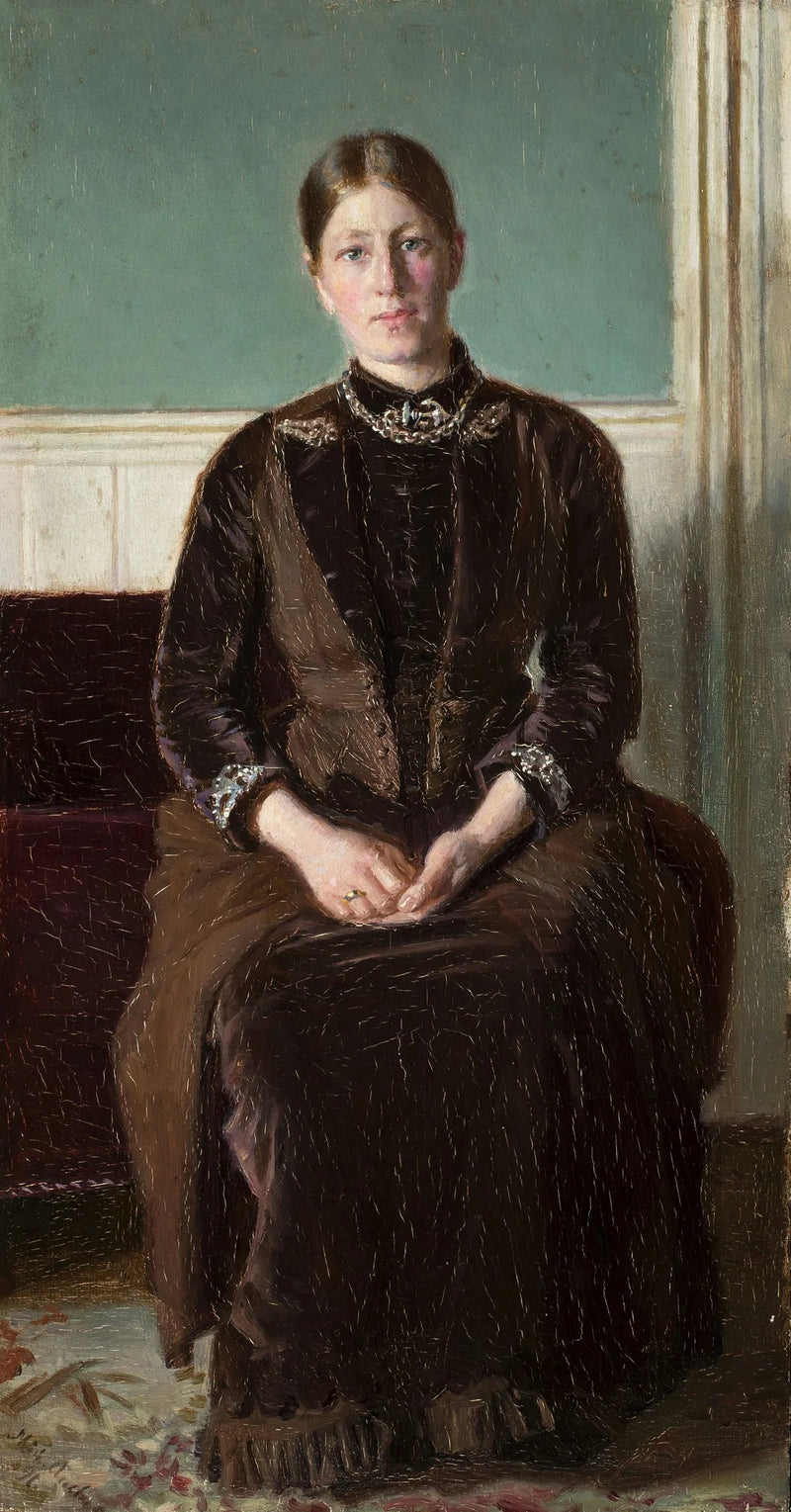 Anna Ancher sentada en la sala norte. -Michael Peter Ancher