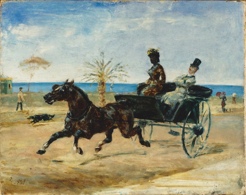 Anne Justine Angèle Delva de Dalmarie conduciendo un cabriolé - Henri de Toulouse-Lautrec