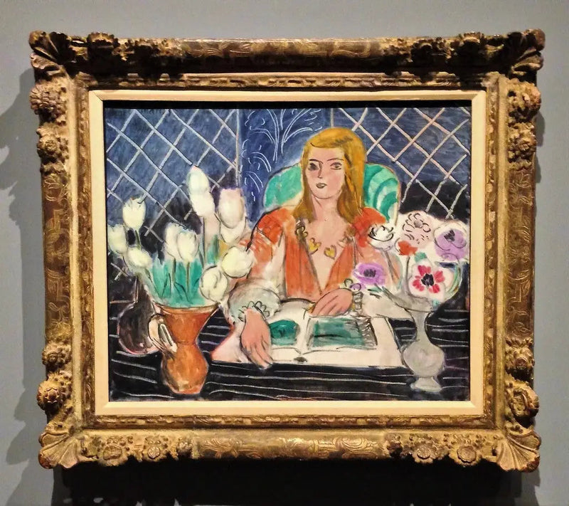 Annelies, tulipanes blancos y anémonas - Henri Matisse