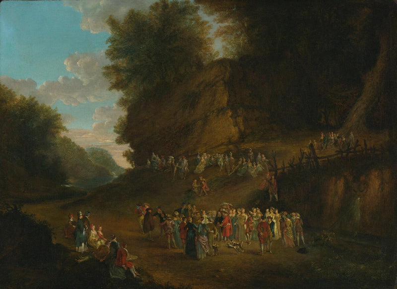 Fête rustique dans un paysage rocheux - Antoine Watteau
